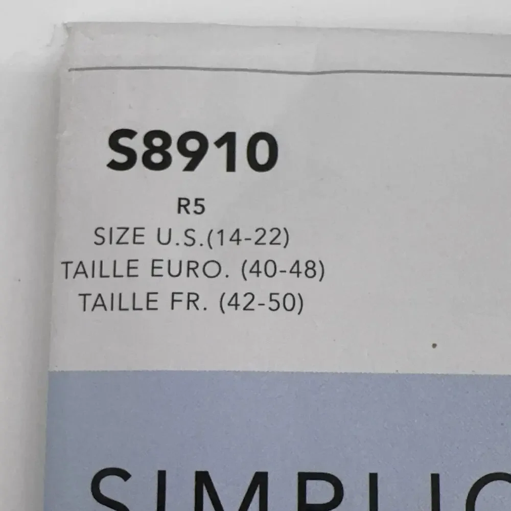 Simplicity 8910 S8910 Sewing Pattern Misses' Dress R5 Size 14-22